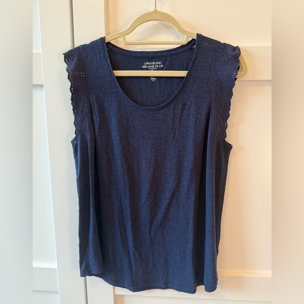 GAP Dark Blue Lace Trim Tank Top